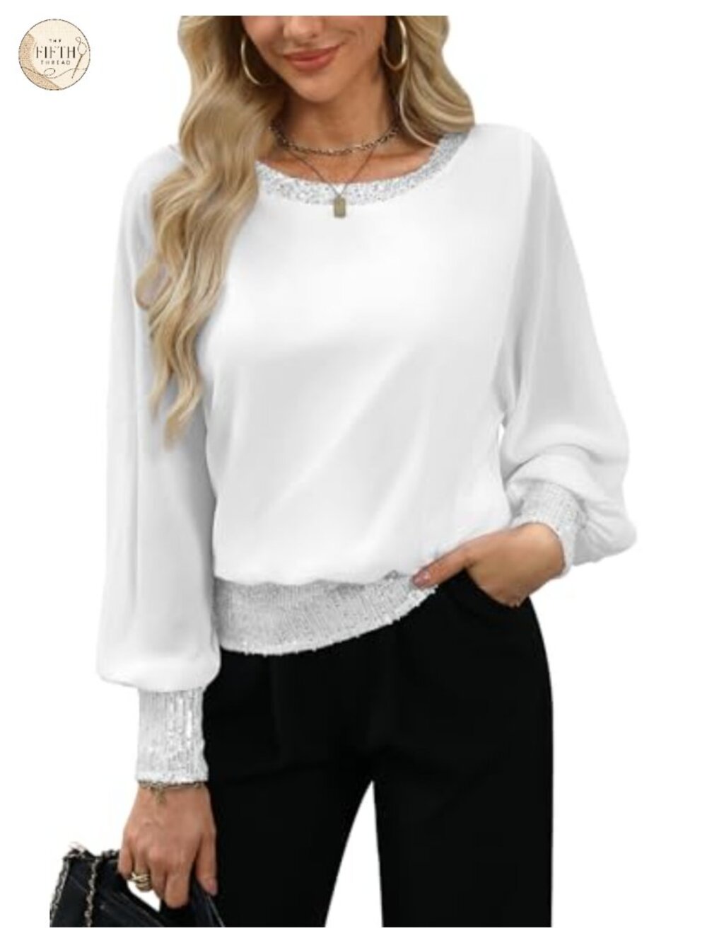 Women's Sequin Formal Wedding Cocktail Party Blouse Dressy Top
